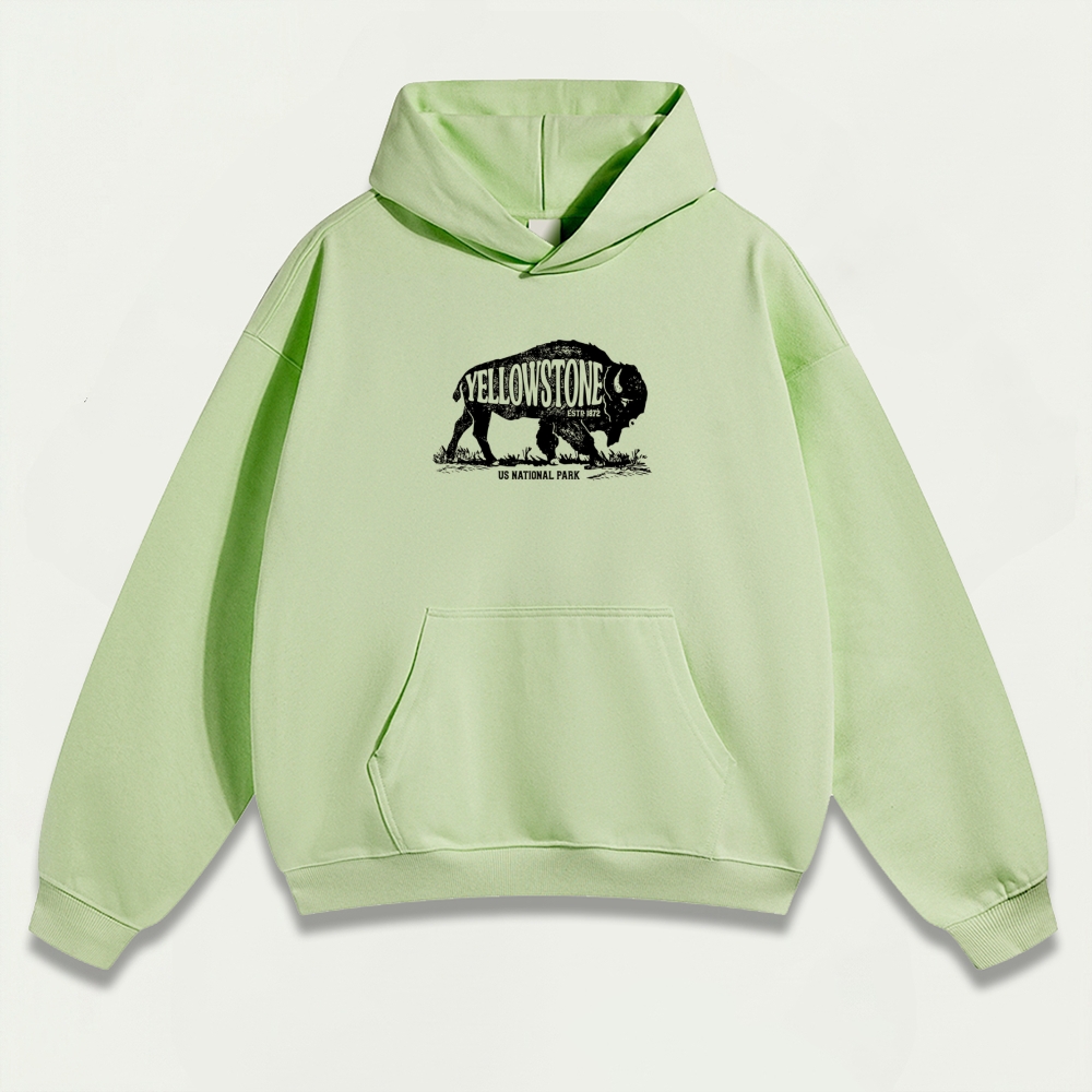 Yellowstone National Park Heavyweight Bison Hoodie-HikeVista