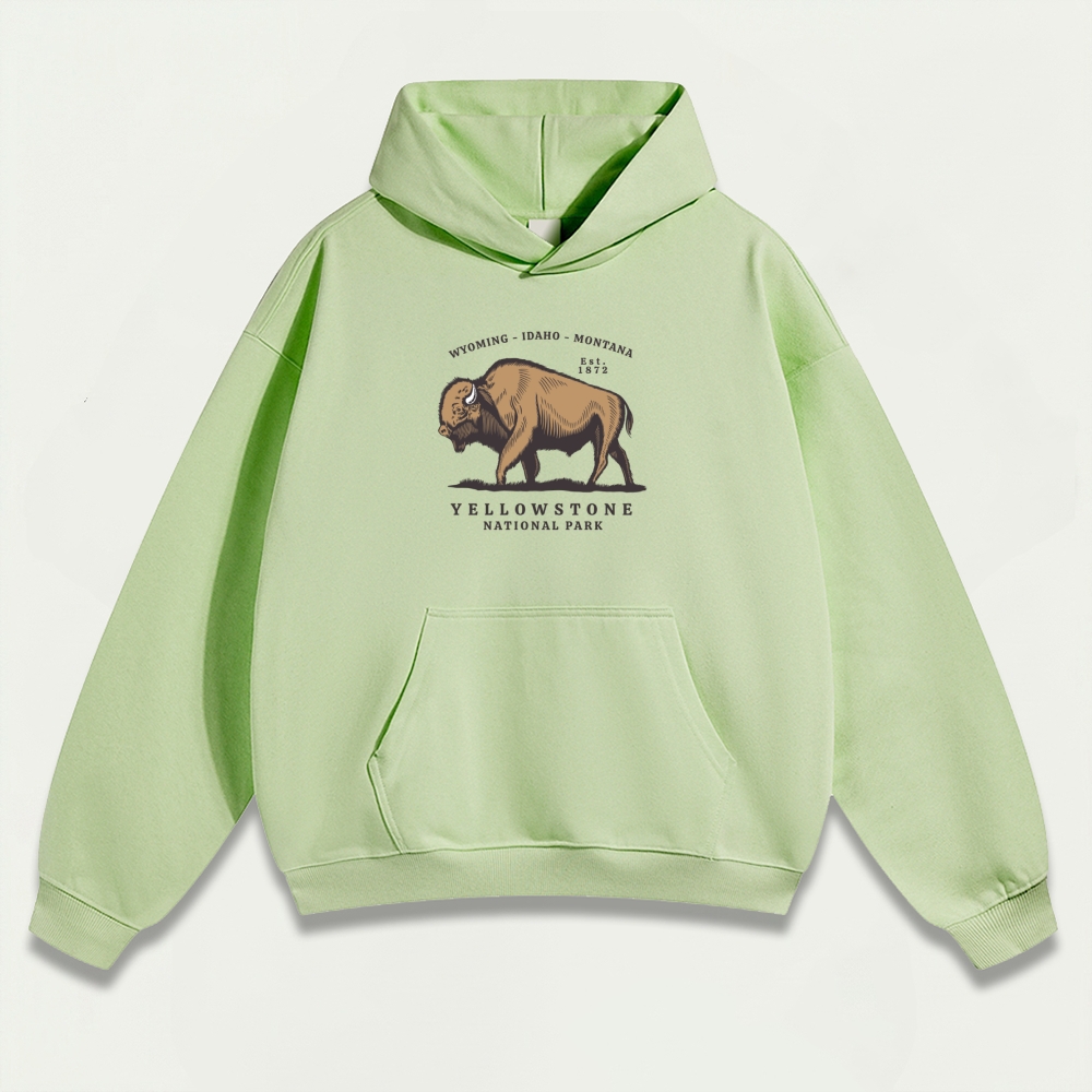 Yellowstone National Park Heavyweight Bison Hoodie-HikeVista