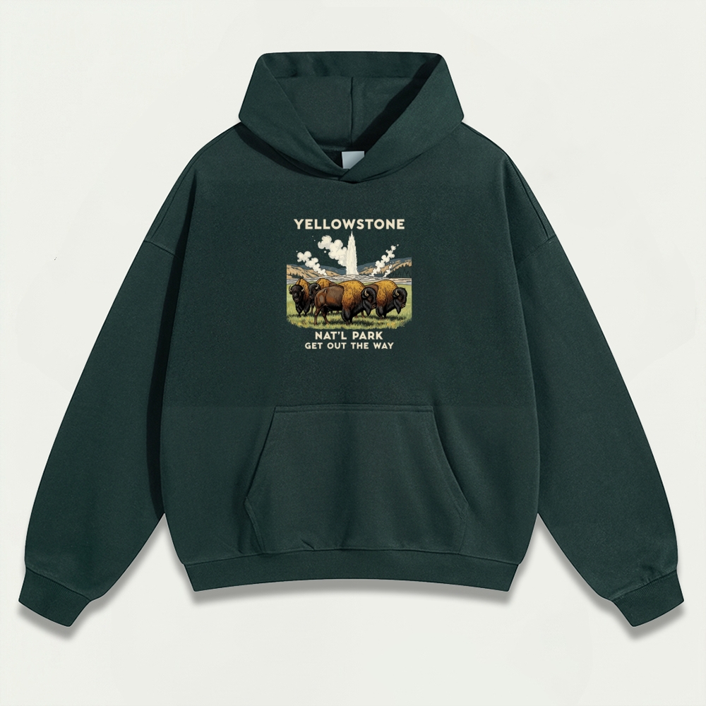 Yellowstone National Park Heavyweight Bison Hoodie-HikeVista