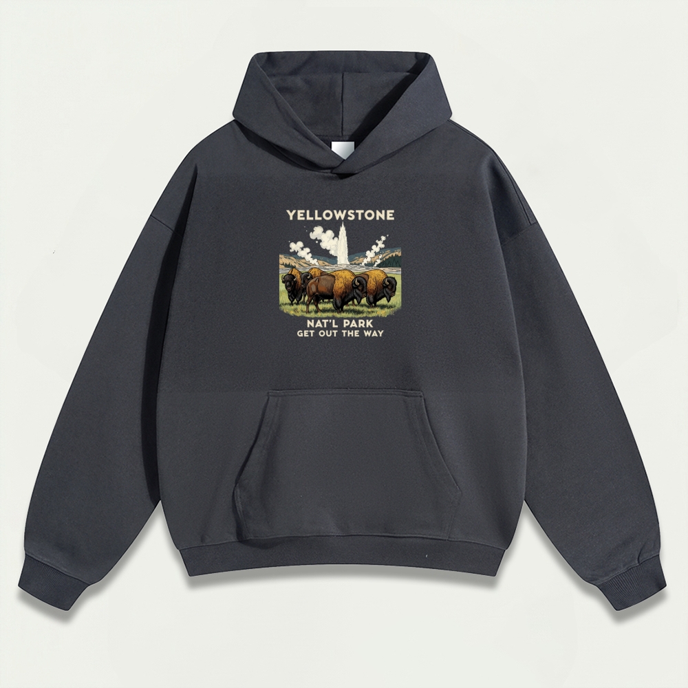 Yellowstone National Park Heavyweight Bison Hoodie-HikeVista