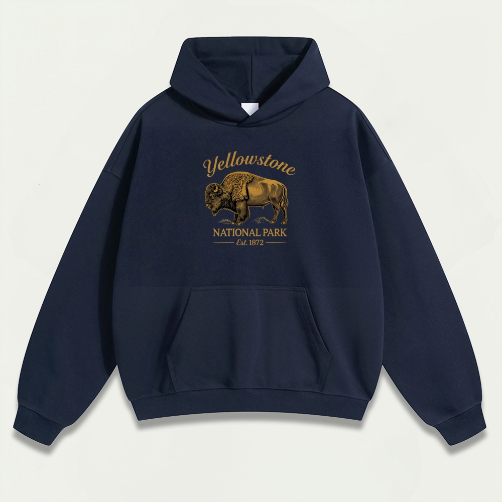 Yellowstone National Park Heavyweight Bison Hoodie-HikeVista