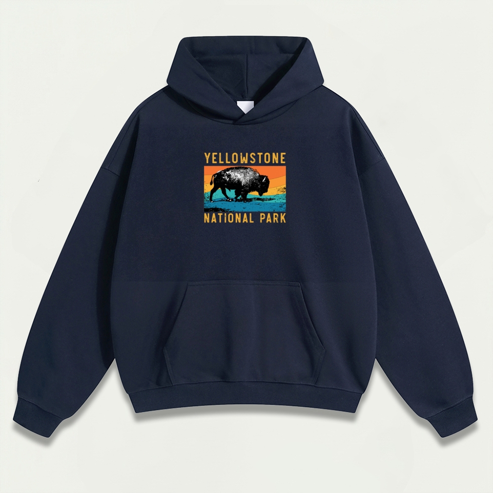 Yellowstone National Park Heavyweight Bison Hoodie-HikeVista