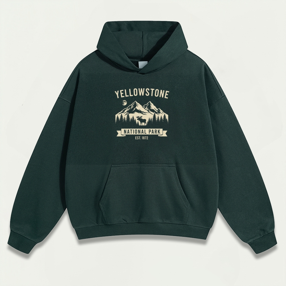 Yellowstone National Park Heavyweight Elk Hoodie-HikeVista