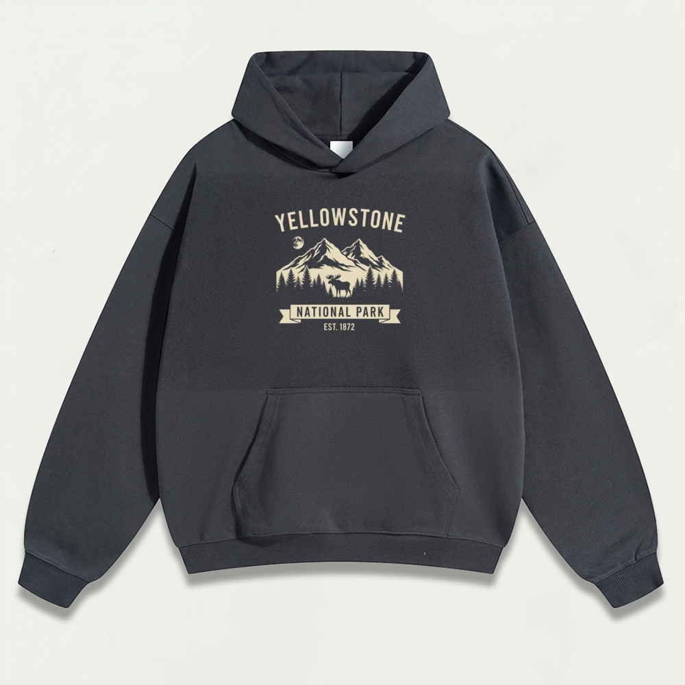 Yellowstone National Park Heavyweight Elk Hoodie-HikeVista
