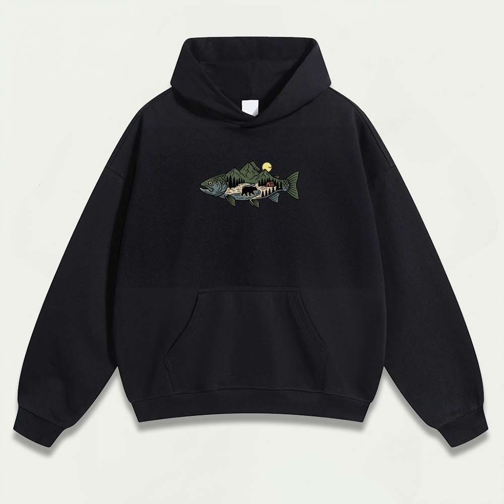 Fish Bear Forest Heavyweight Trail Hoodie