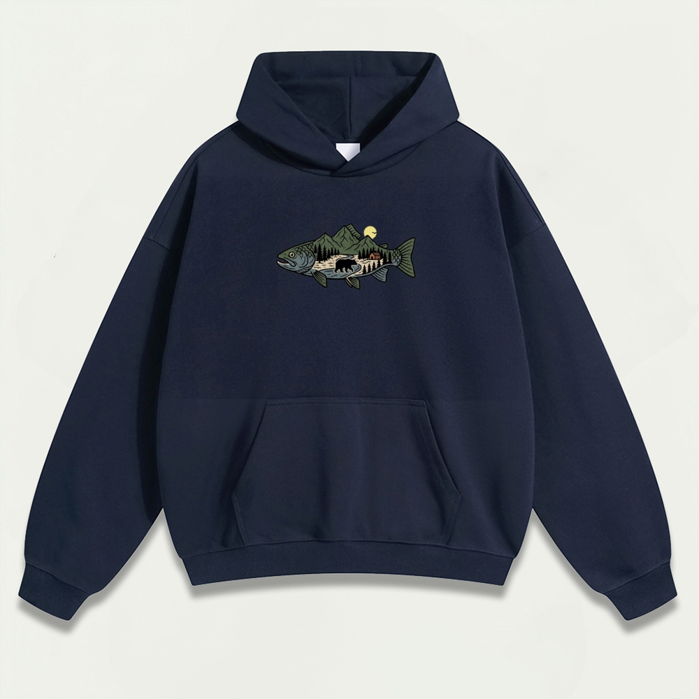 Fish Bear Forest Heavyweight Trail Hoodie