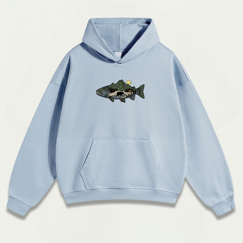 Fish Bear Forest Heavyweight Trail Hoodie