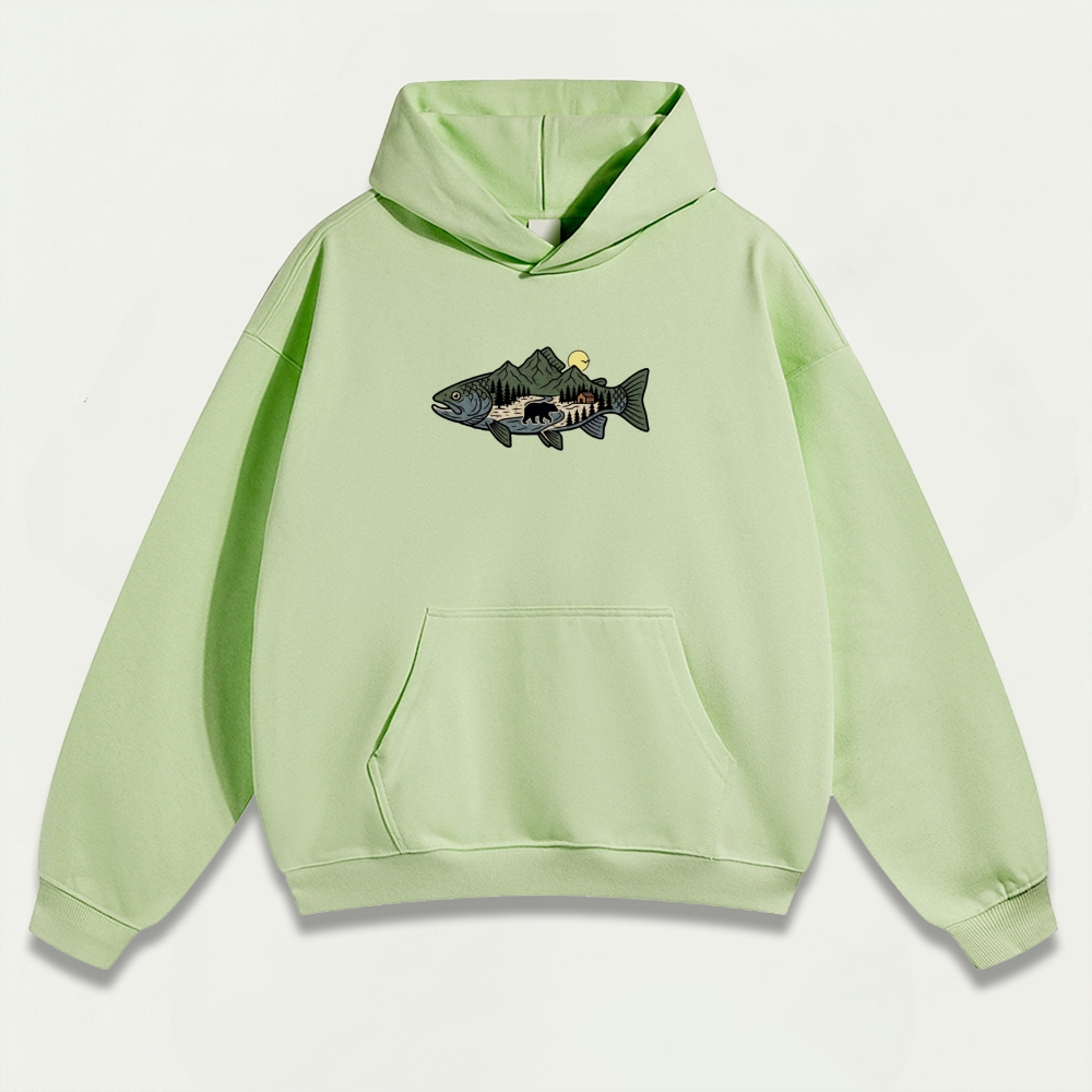 Fish Bear Forest Heavyweight Trail Hoodie