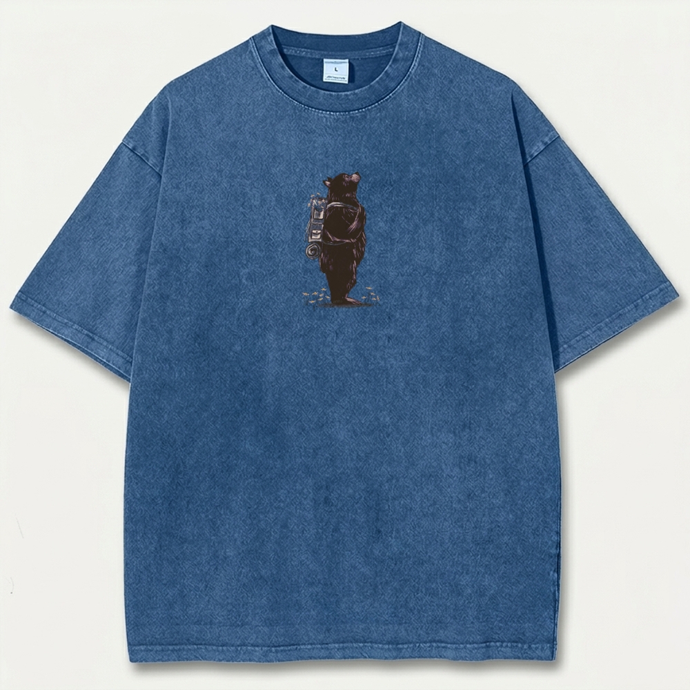 Bear Forest Vintage Organic Cotton Hiking Tee-HikeVista