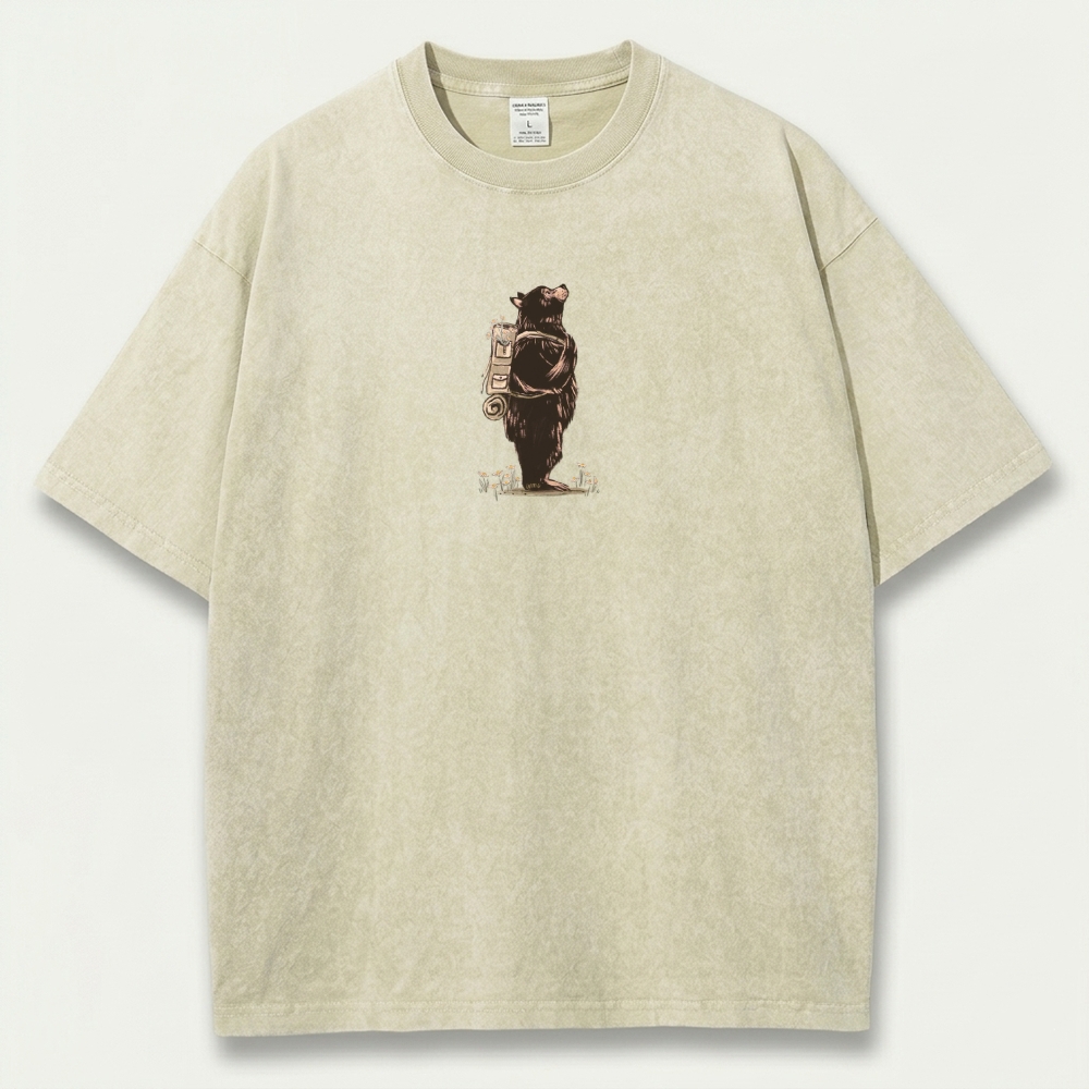 Bear Forest Vintage Organic Cotton Hiking Tee-HikeVista