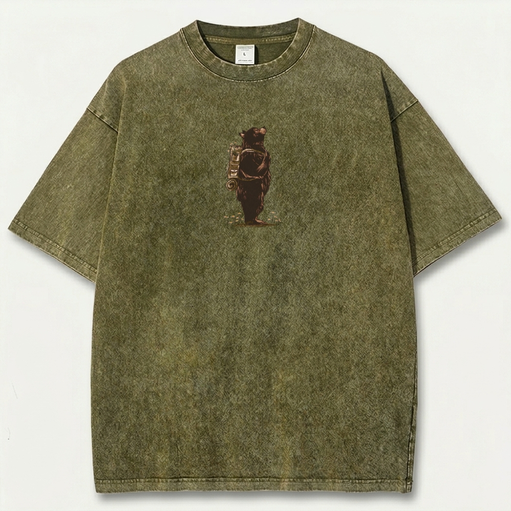 Bear Forest Vintage Organic Cotton Hiking Tee-HikeVista