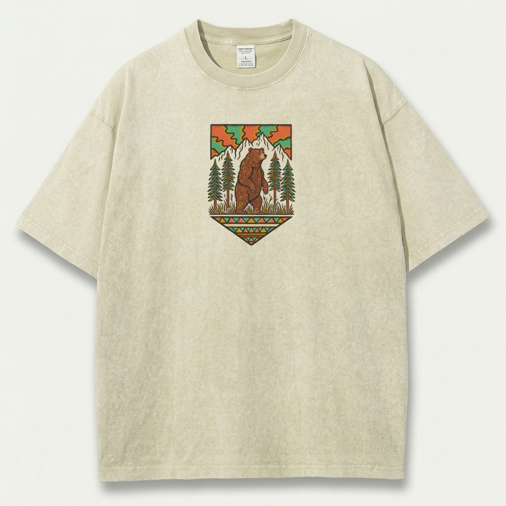 Bear Forest Vintage Organic Cotton Hiking Tee-HikeVista
