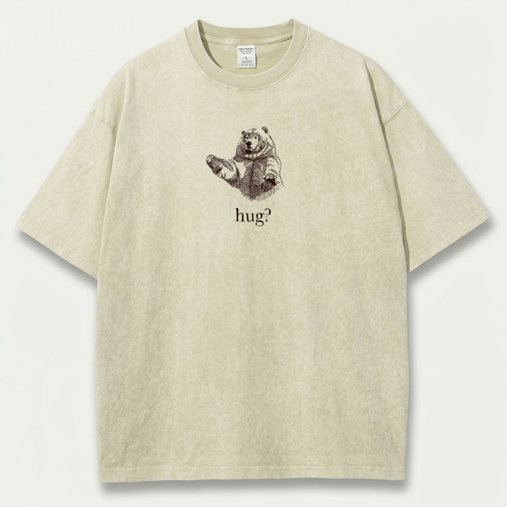 Hug? Vintage Organic Cotton Bear Tee-HikeVista