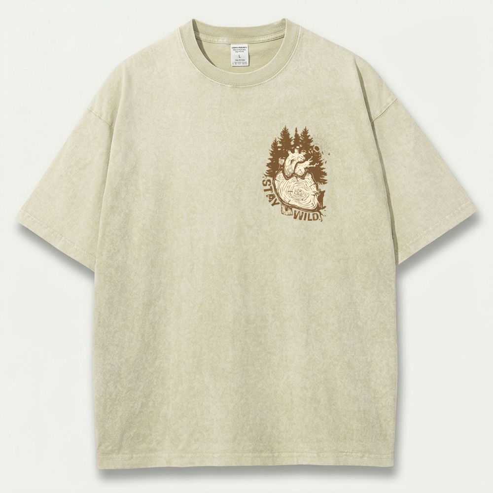 Stay Wild Heart Vintage Organic Cotton Trail Tee