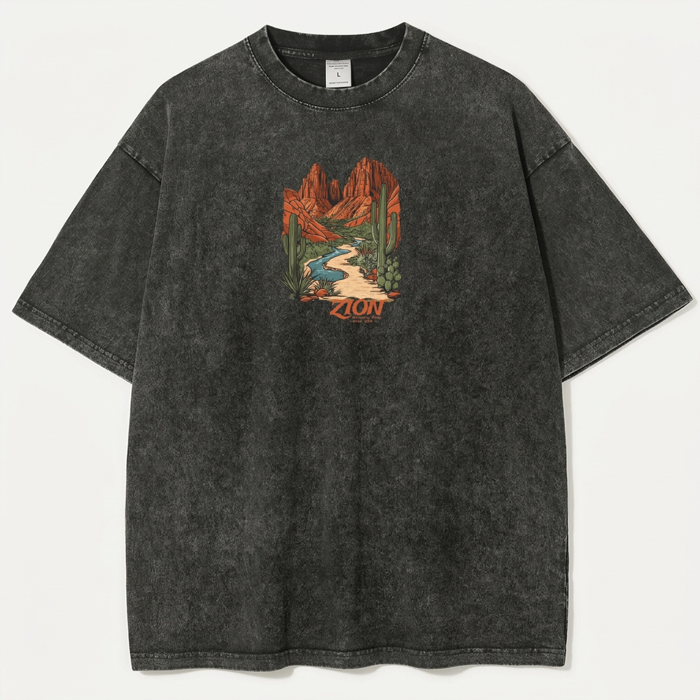Zion National Park Vintage Organic Cotton Trail Tee