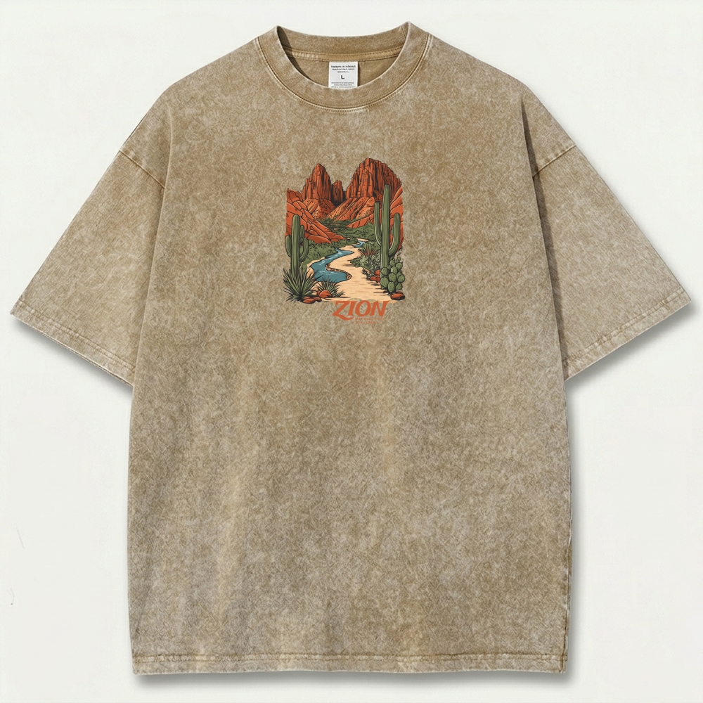 Zion National Park Vintage Organic Cotton Trail Tee