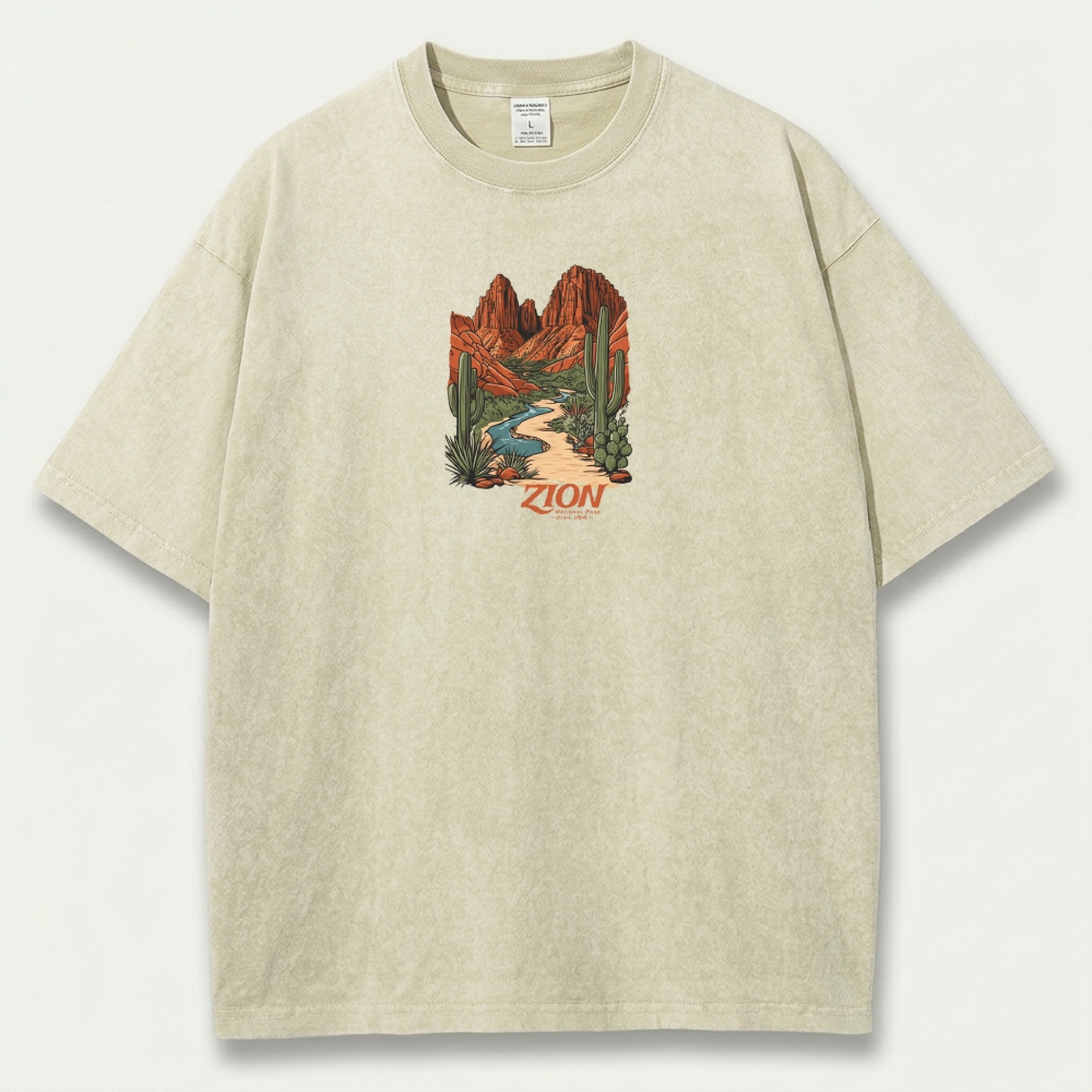 Zion National Park Vintage Organic Cotton Trail Tee