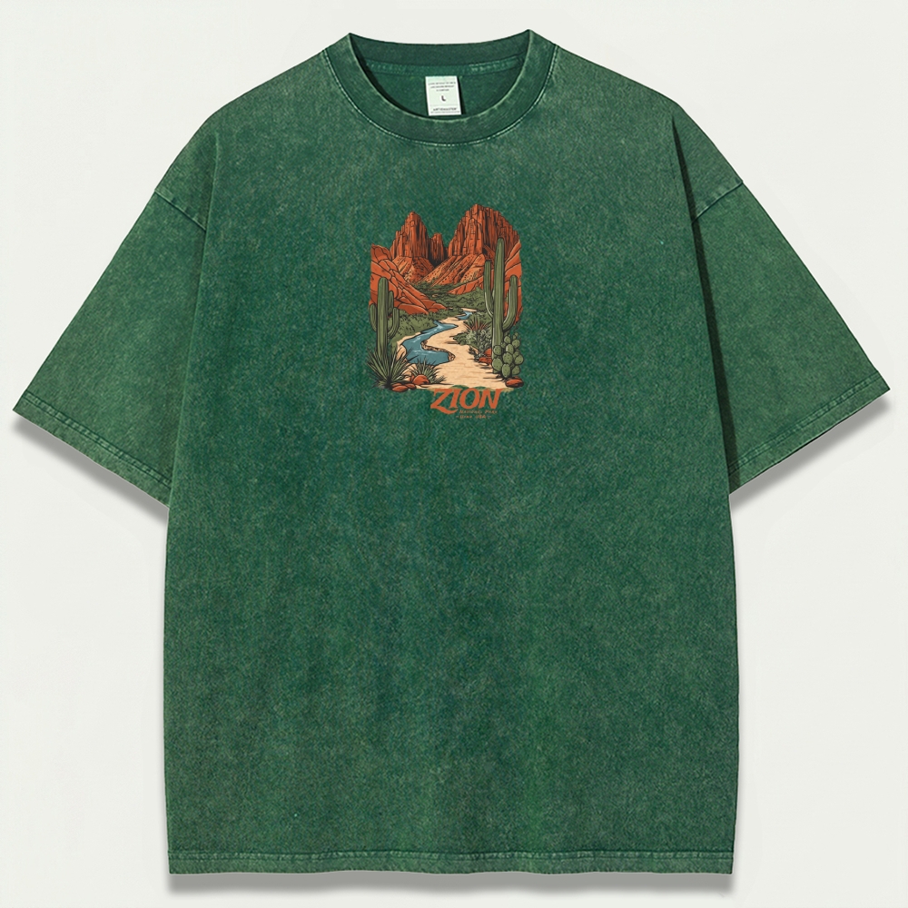 Zion National Park Vintage Organic Cotton Trail Tee