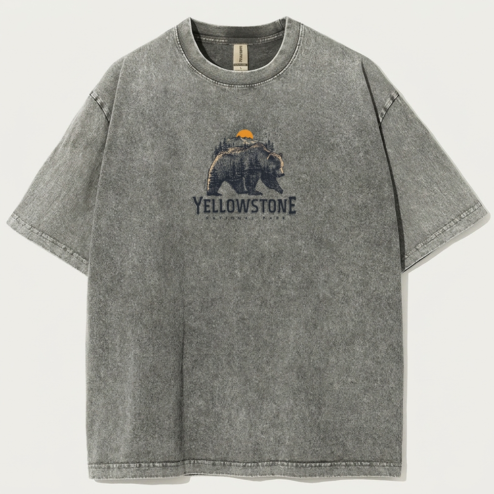 Yellowstone National Park Vintage Organic Cotton Bear Tee