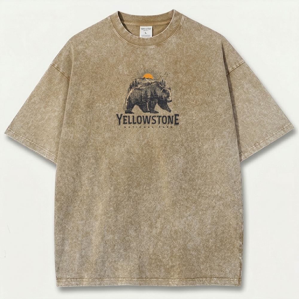 Yellowstone National Park Vintage Organic Cotton Bear Tee