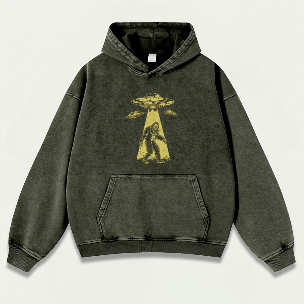 UFO Bigfoot Vintage Premium Heavyweight Trail Hoodie-HikeVista