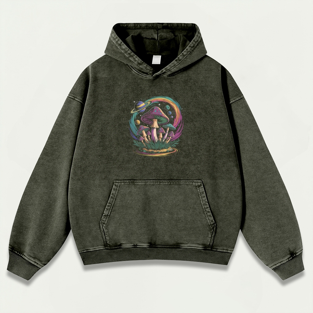 Magic Mushroom Vintage Premium Heavyweight Trail Hoodie-HikeVista