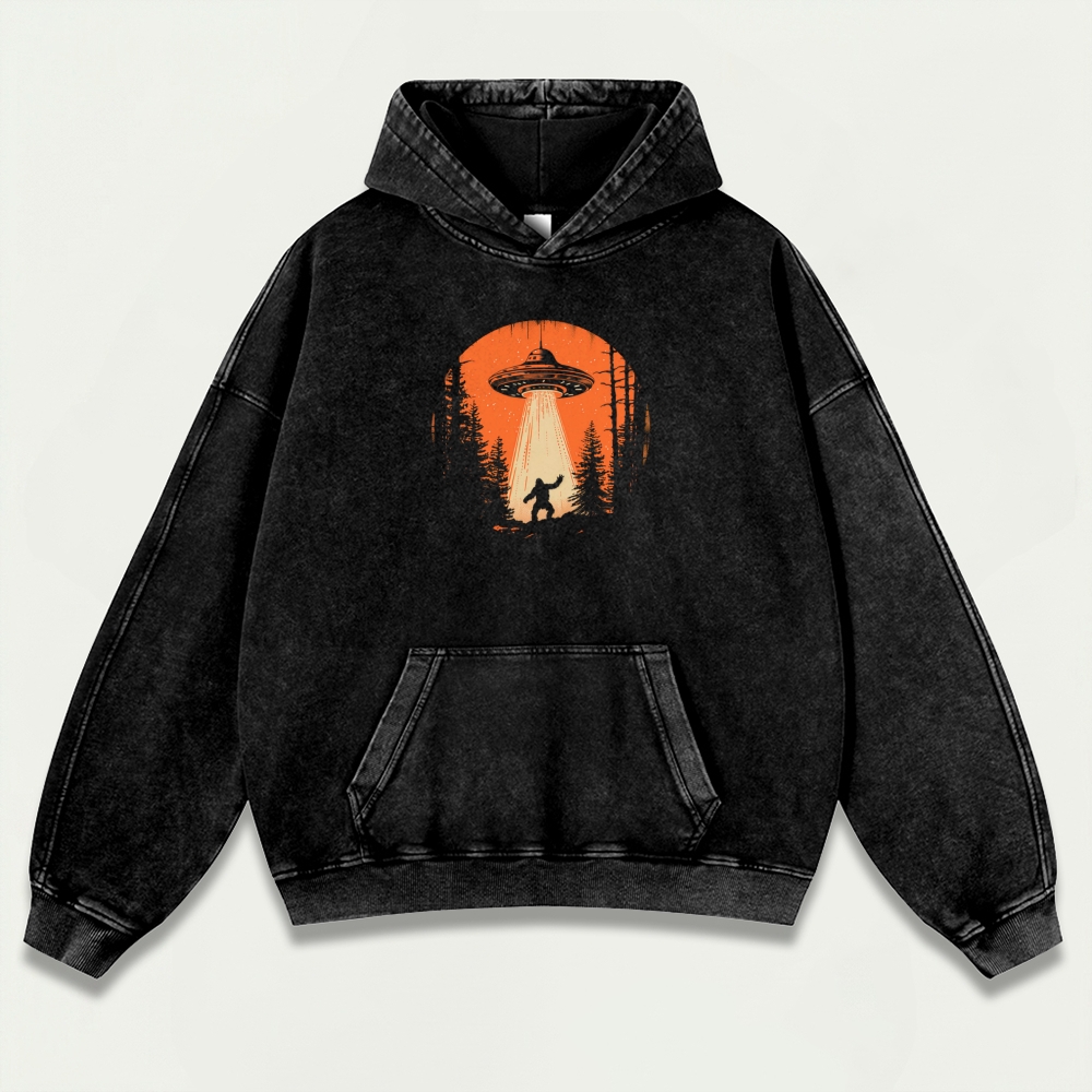 UFO Forest Vintage Premium Heavyweight Trail Hoodie-HikeVista