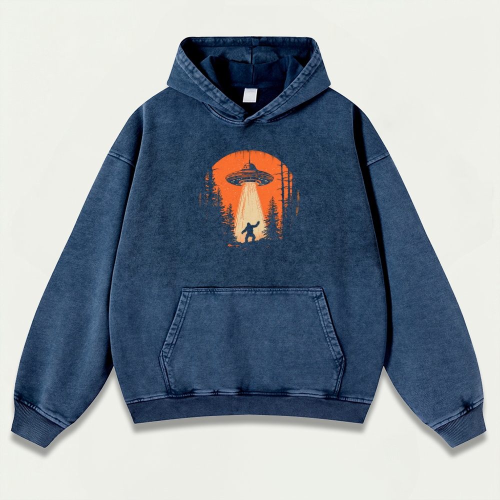 UFO Forest Vintage Premium Heavyweight Trail Hoodie-HikeVista