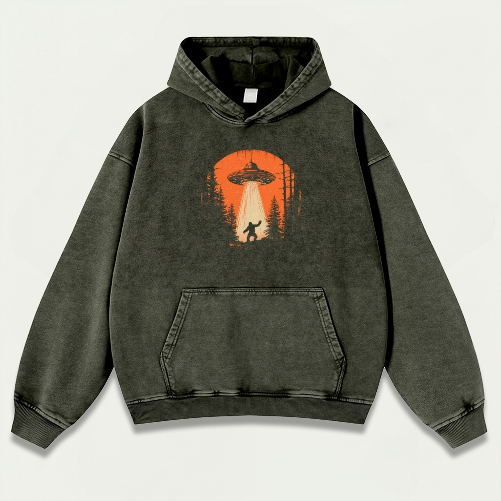 UFO Forest Vintage Premium Heavyweight Trail Hoodie-HikeVista