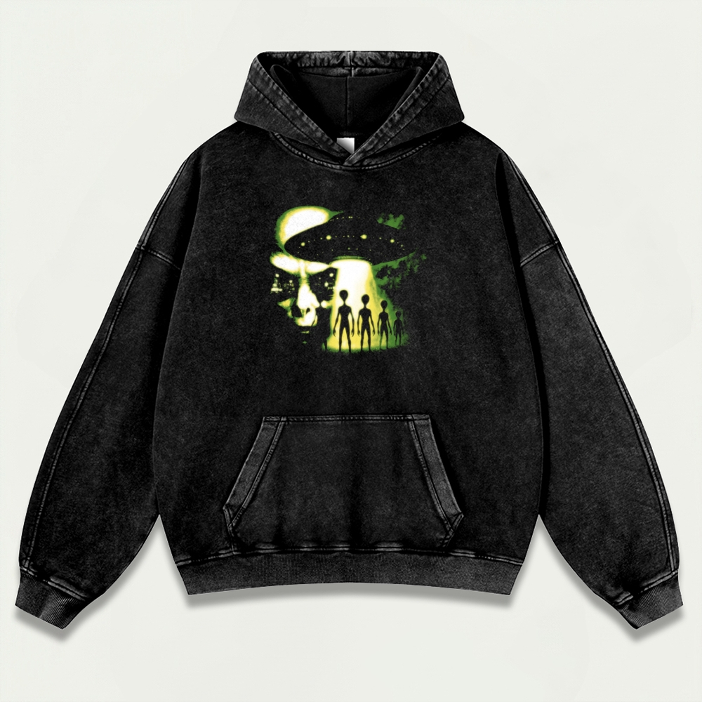 Alien Invasion Vintage Premium Heavyweight Trail Hoodie-HikeVista