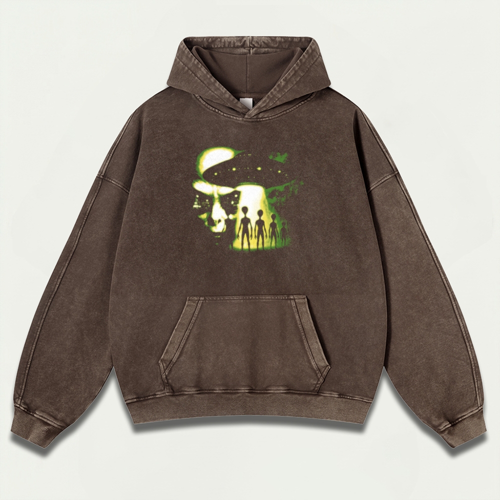 Alien Invasion Vintage Premium Heavyweight Trail Hoodie-HikeVista