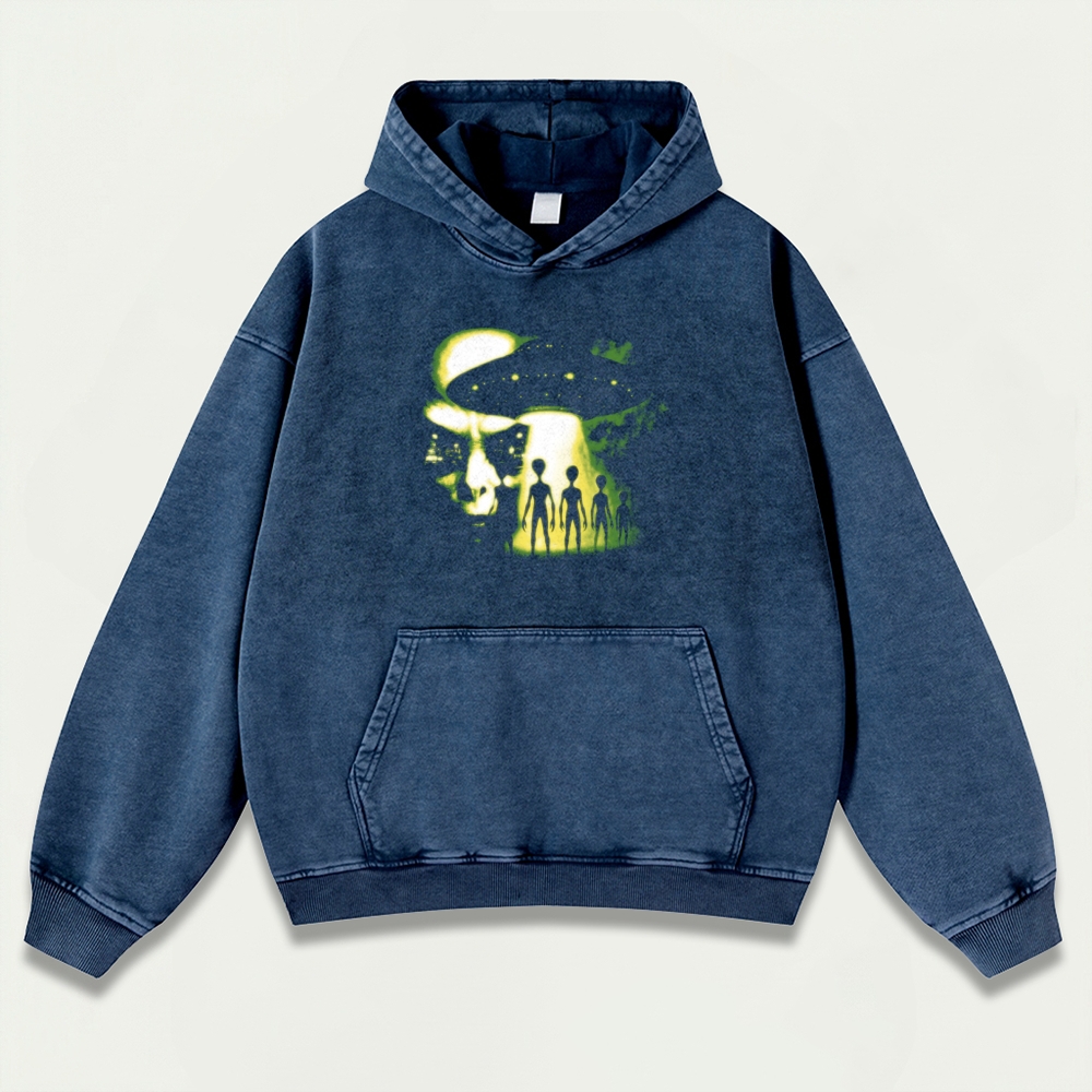 Alien Invasion Vintage Premium Heavyweight Trail Hoodie-HikeVista