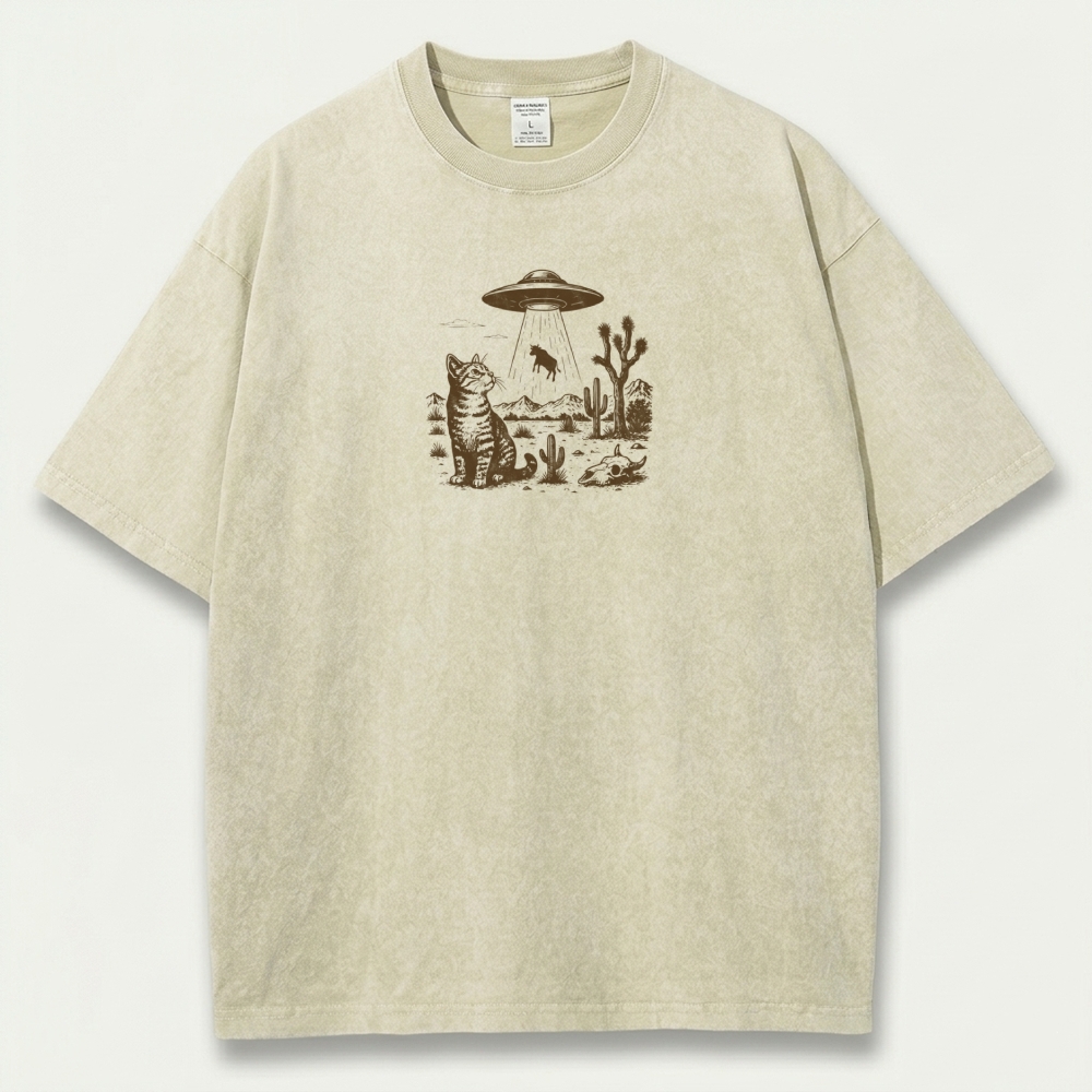 UFO Cat Western Vintage Organic Cotton Trail Tee-HikeVista