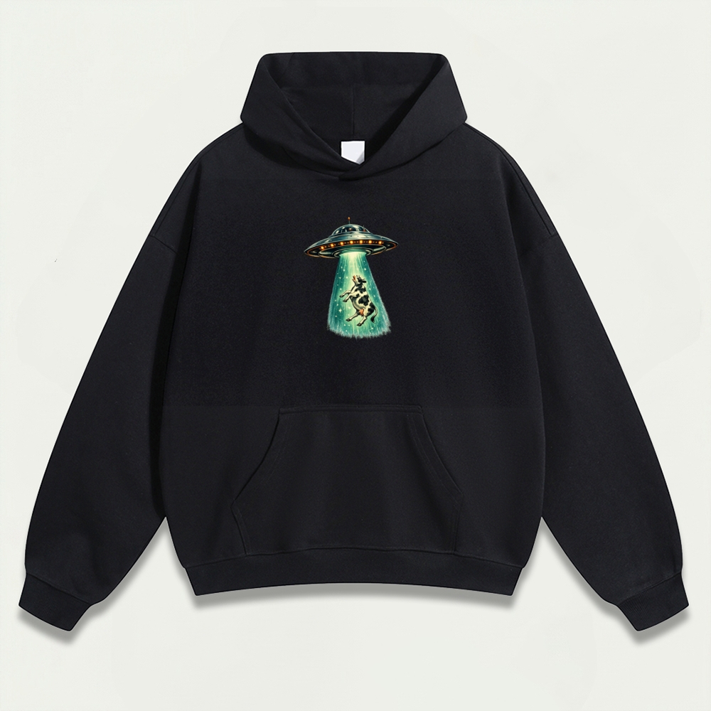 UFO Cow Abduction Heavyweight Trail Hoodie-HikeVista
