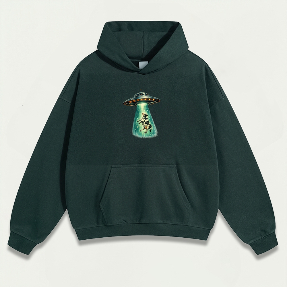 UFO Cow Abduction Heavyweight Trail Hoodie-HikeVista