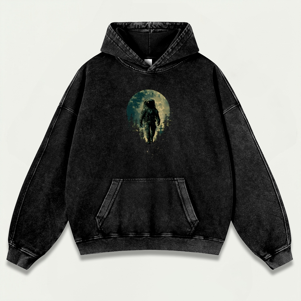 Astronaut Moon Vintage Premium Heavyweight Trail Hoodie-HikeVista