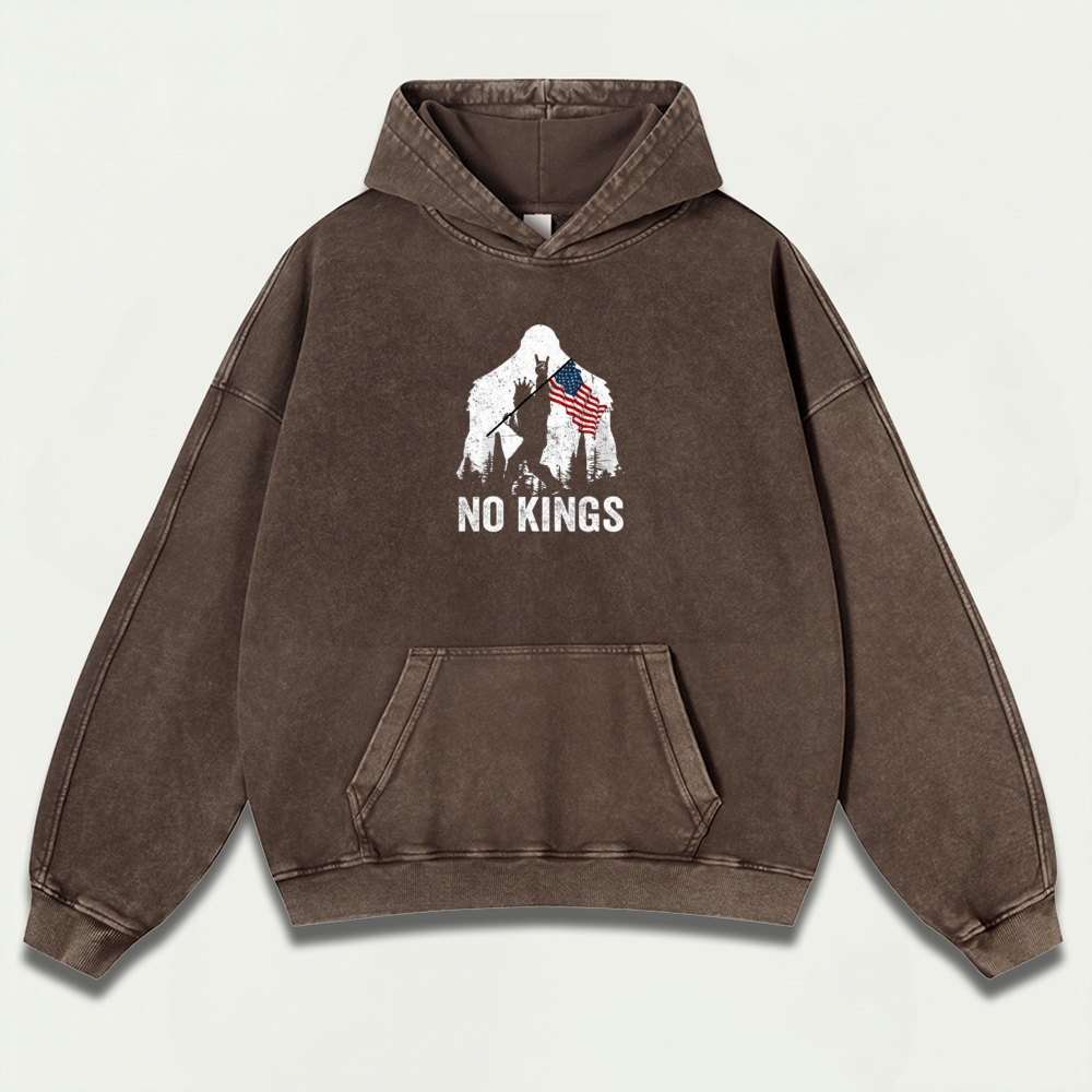 No Kings Vintage Premium Heavyweight Trail Hoodie-HikeVista