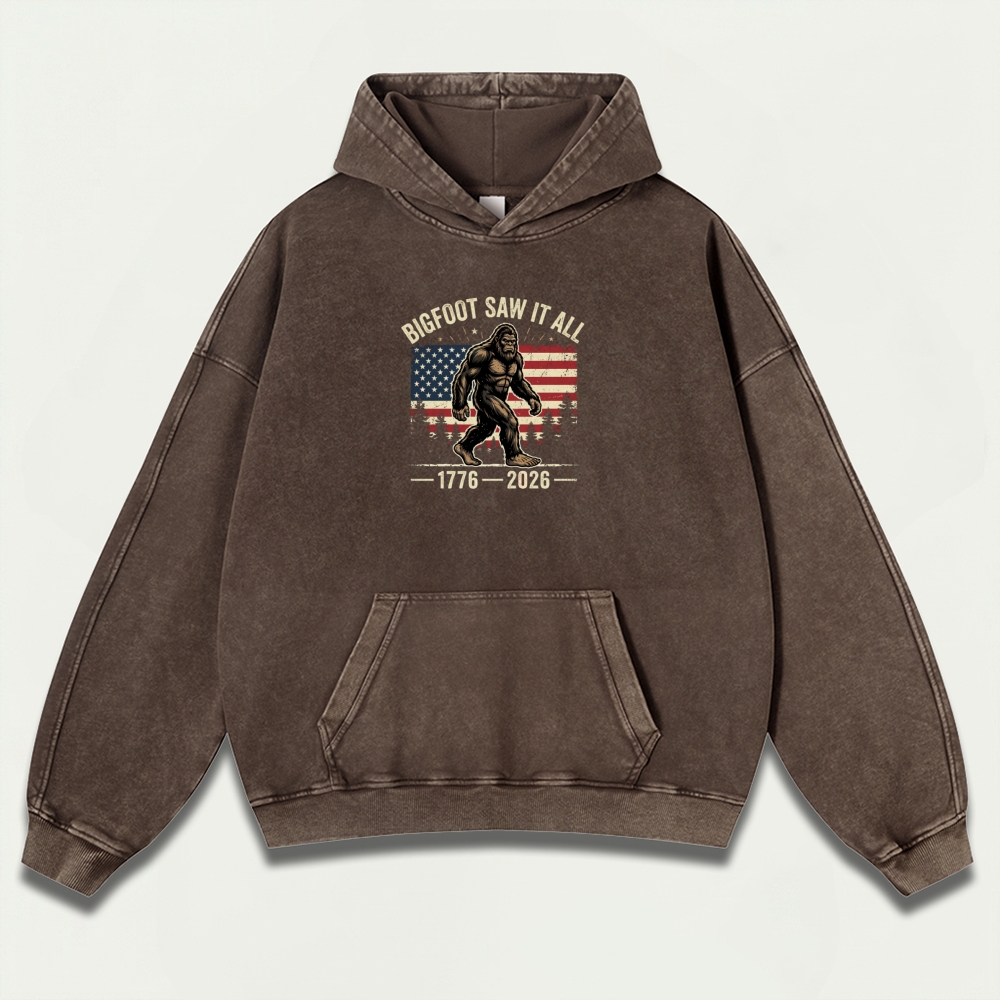 Bigfoot Saw It All Vintage Premium Heavyweight Trail Hoodie-HikeVista