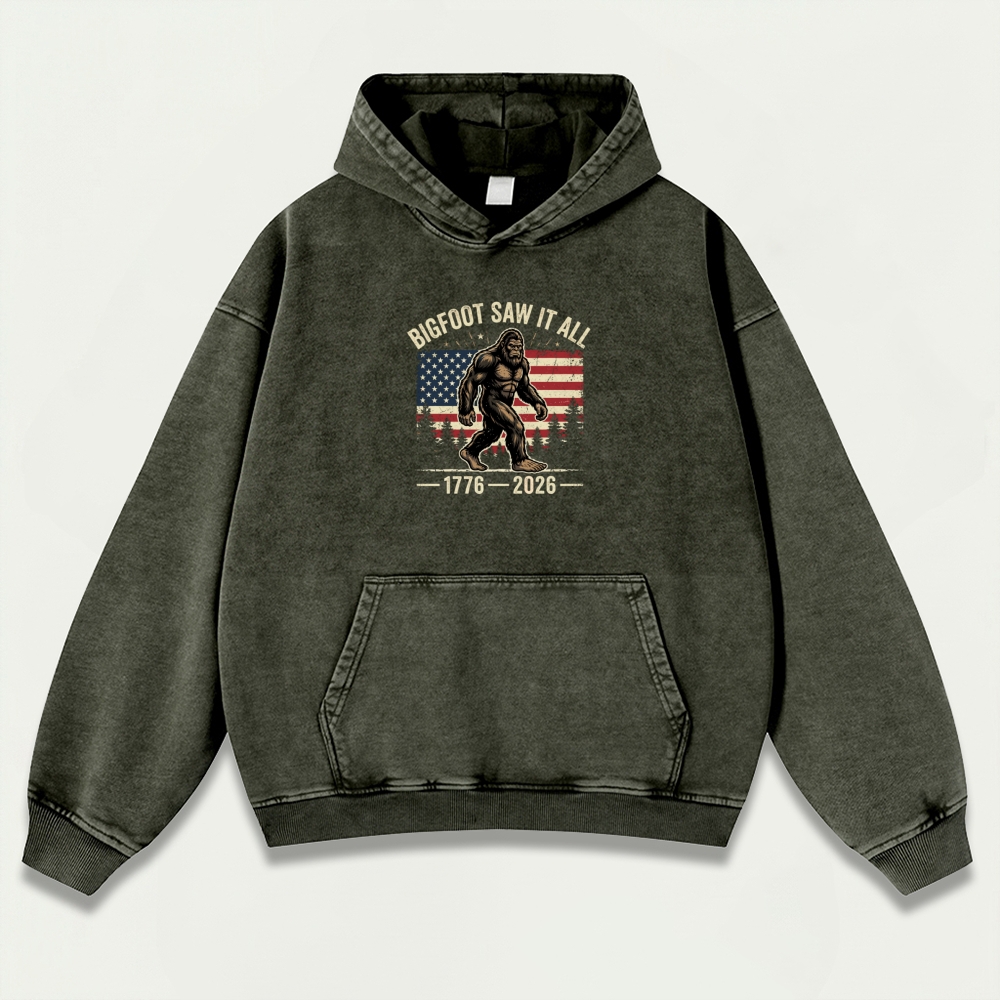 Bigfoot Saw It All Vintage Premium Heavyweight Trail Hoodie-HikeVista