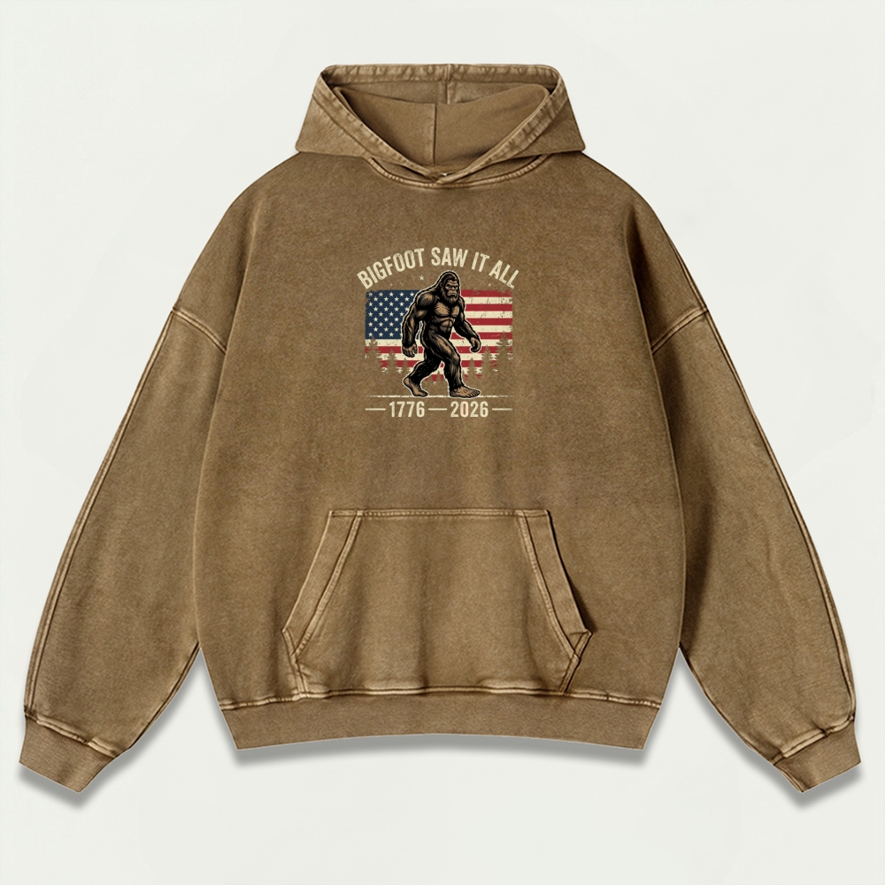 Bigfoot Saw It All Vintage Premium Heavyweight Trail Hoodie-HikeVista