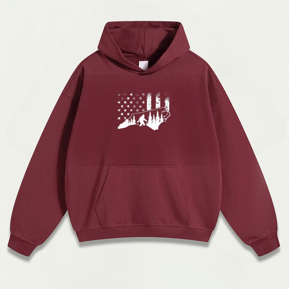 American Flag Bigfoot Heavyweight Trail Hoodie-HikeVista