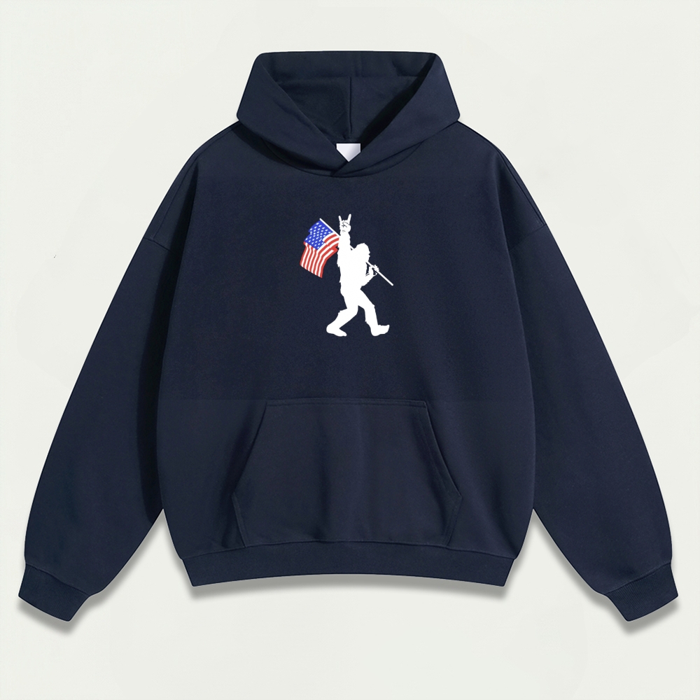 American Flag Bigfoot Heavyweight Trail Hoodie-HikeVista