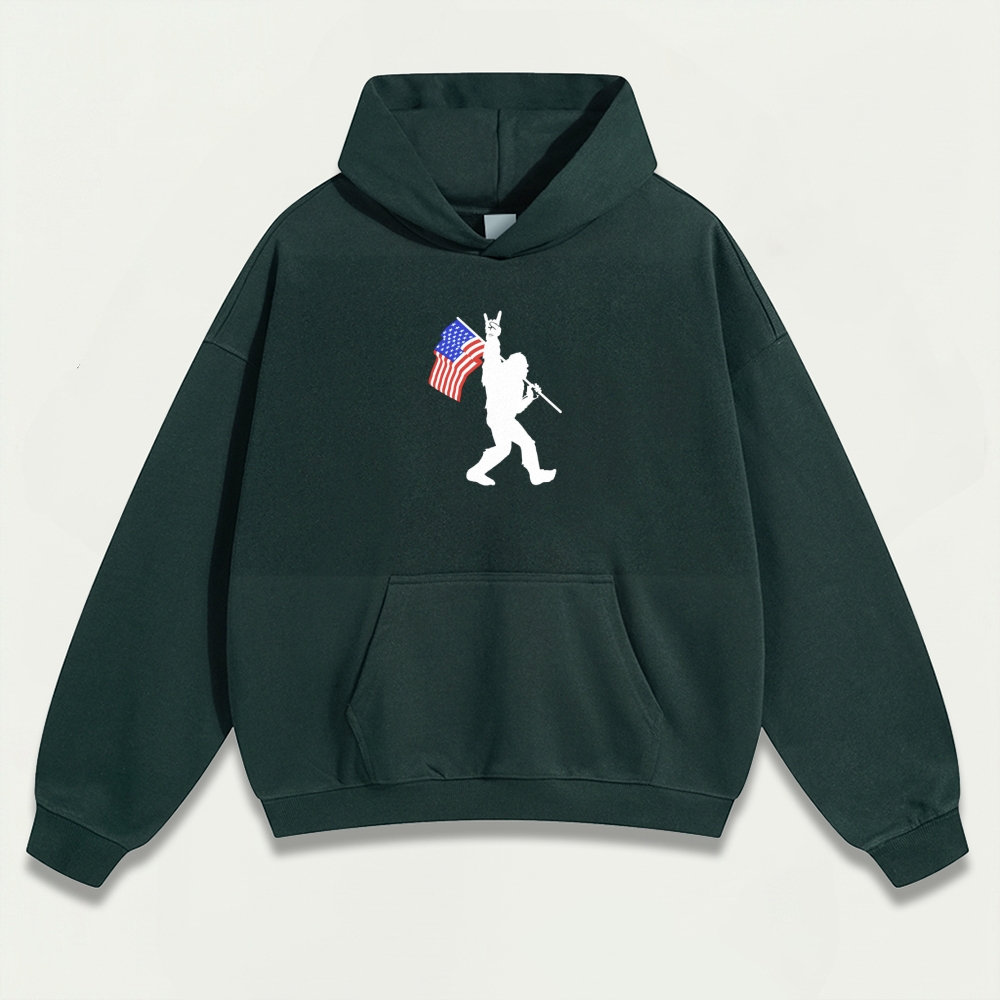 American Flag Bigfoot Heavyweight Trail Hoodie-HikeVista
