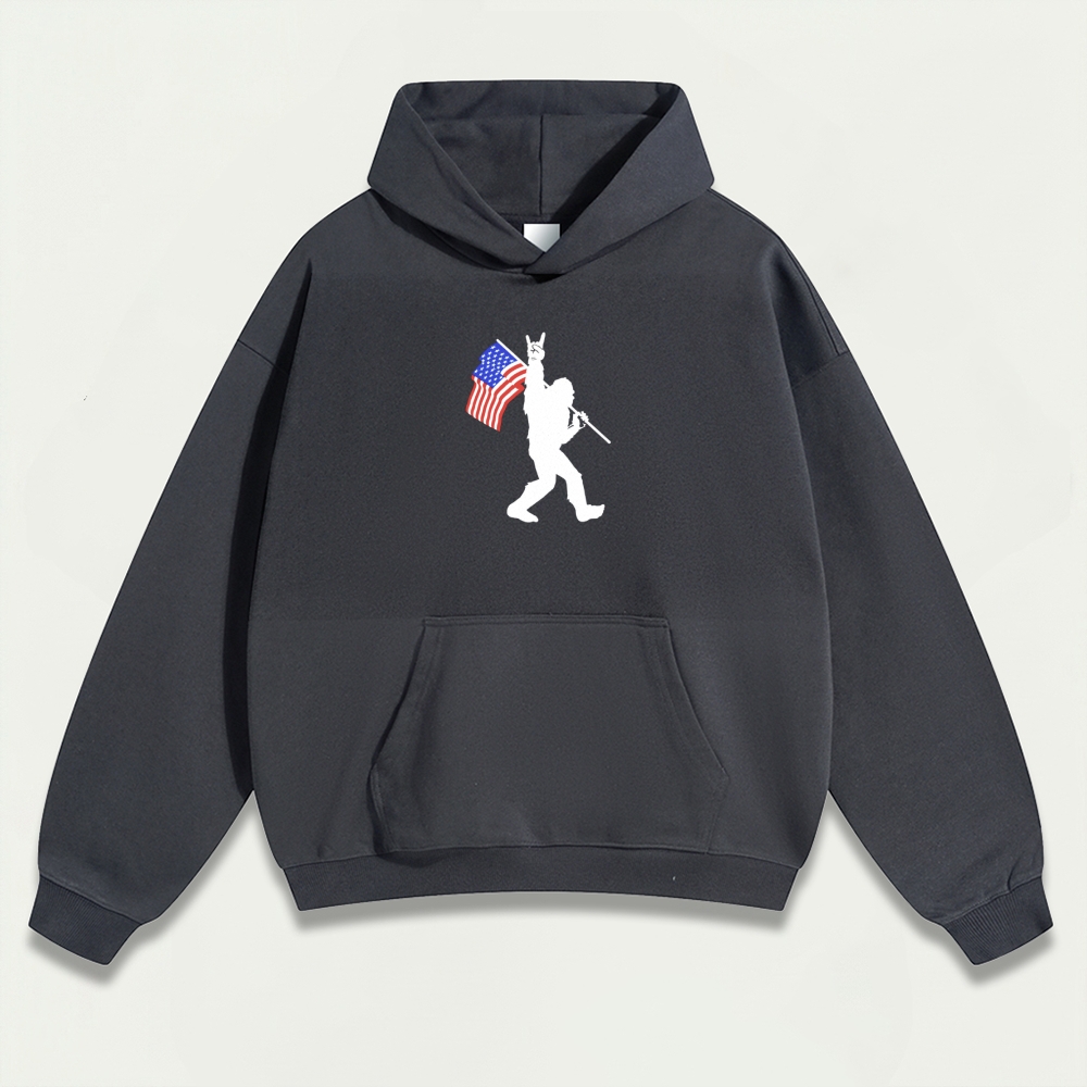 American Flag Bigfoot Heavyweight Trail Hoodie-HikeVista