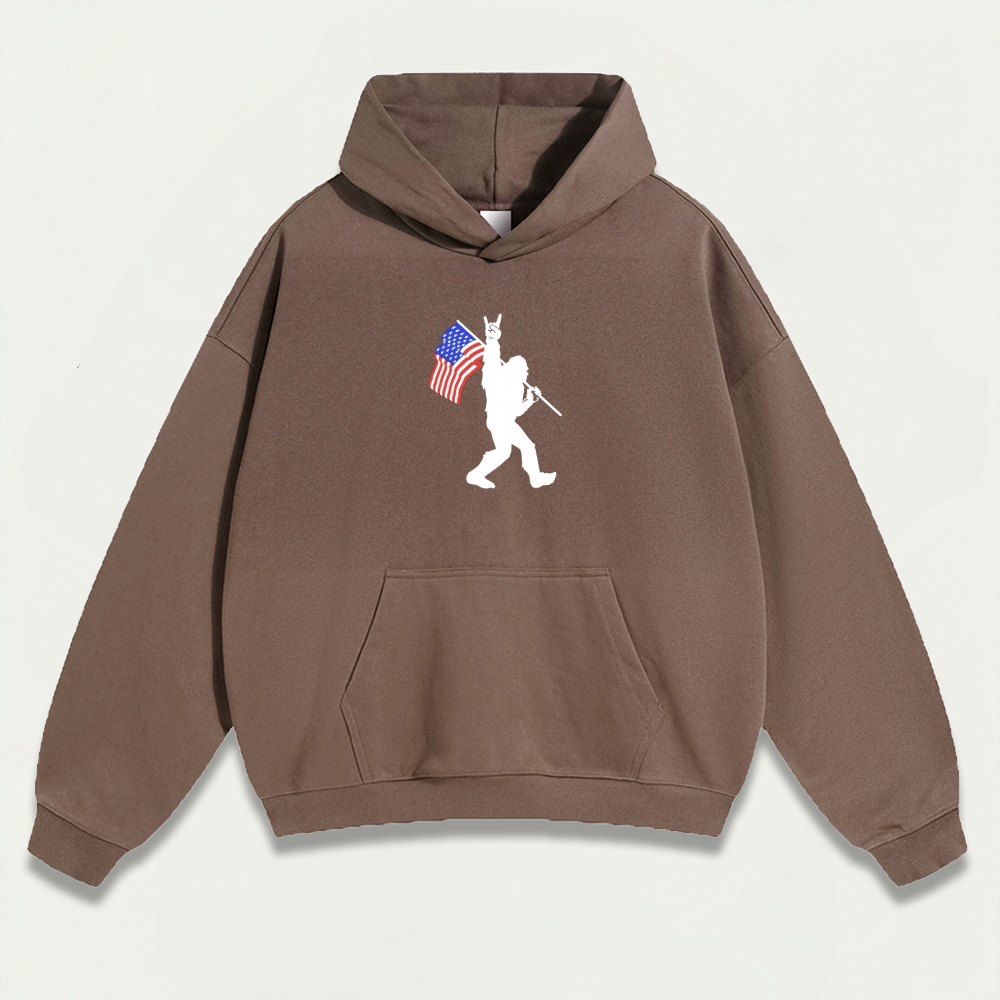 American Flag Bigfoot Heavyweight Trail Hoodie-HikeVista