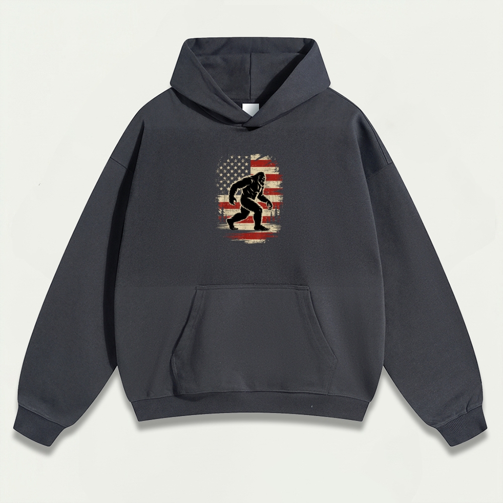 American Flag Bigfoot Heavyweight Trail Hoodie-HikeVista