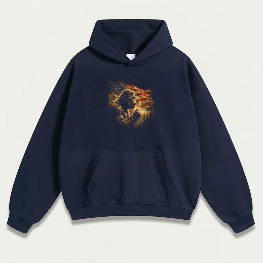 American Flag Bigfoot Heavyweight Trail Hoodie-HikeVista