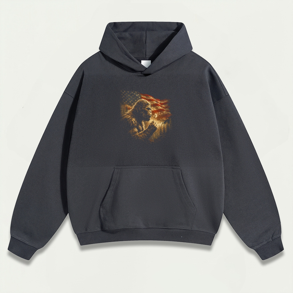 American Flag Bigfoot Heavyweight Trail Hoodie-HikeVista
