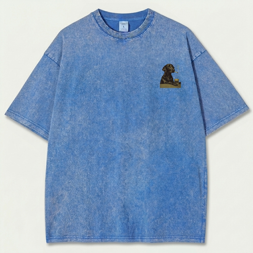 Dog Smoking Beer Vintage Organic Cotton Trail Tee