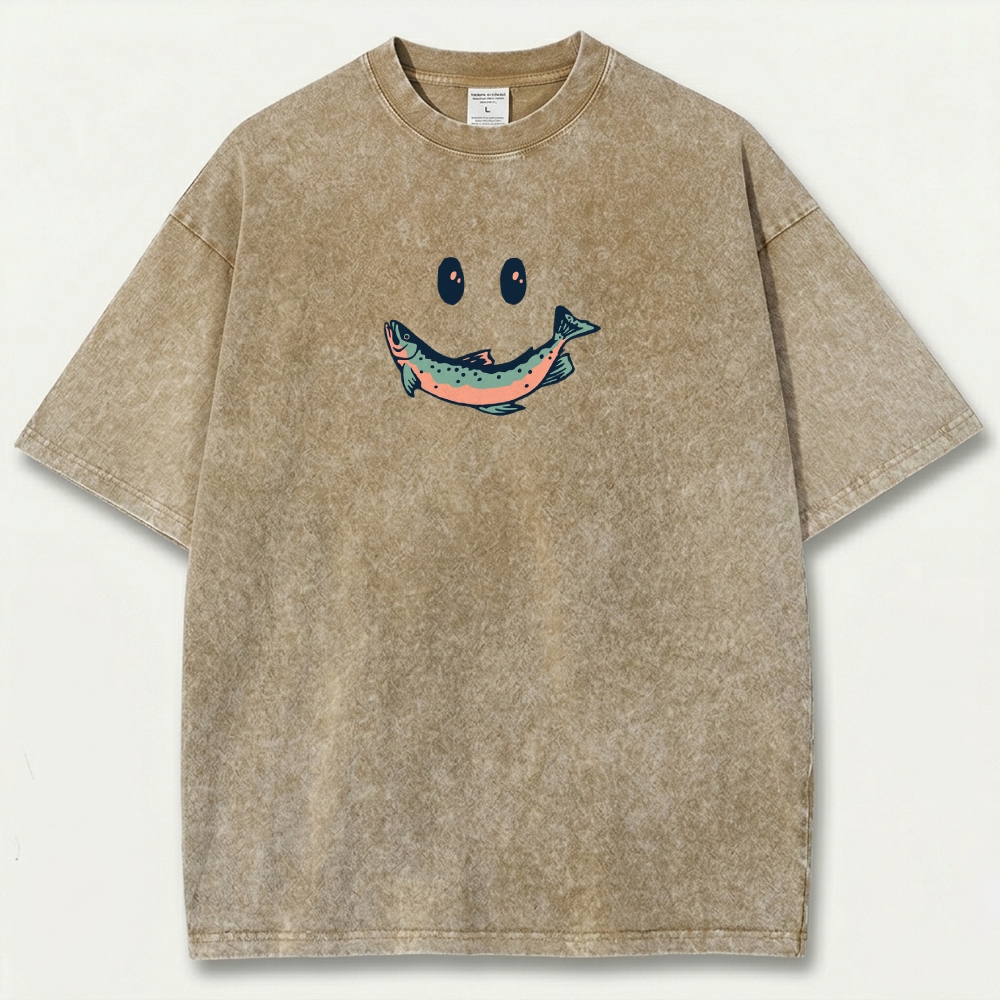 Smiley Fish Vintage Organic Cotton Trail Tee
